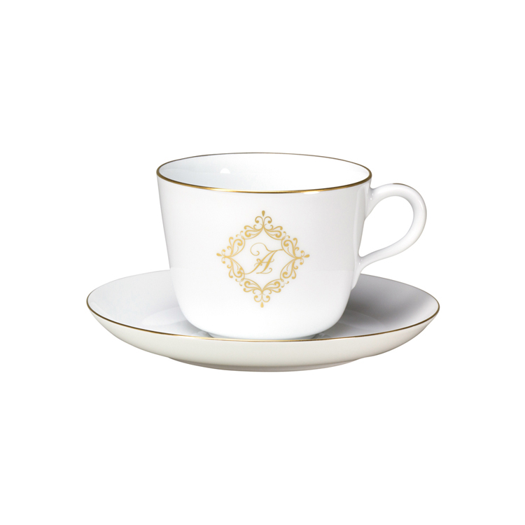 ＜直営店限定＞プリンセス・ティアラ　モーニングカップ＆ソーサー【イニシャル】