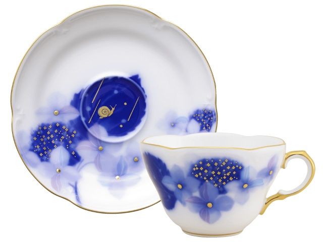 碗皿暦　6月「紫陽花雨情」　カップ＆ソーサー